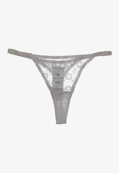 MARINE SERRE MESH FLOCK SHEER THONG
