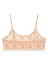 Marine Serre Mesh Flocked Bralette In Neutrals
