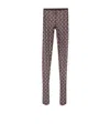 Marine Serre Brown Moon Print Mesh Tights In Gray