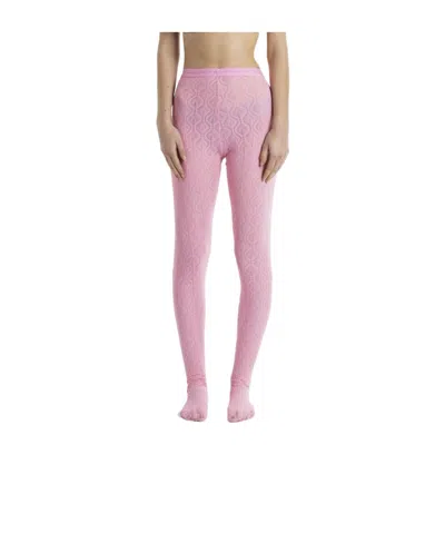 Marine Serre Mesh Pantyhose In Pink
