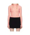 Marine Serre Mesh T-shirt In Pink