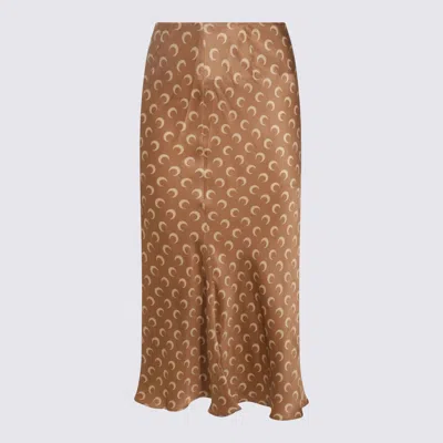 MARINE SERRE MOON SATIN MIDI SKIRT