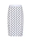 Marine Serre Midi Skirt With Crescent Moon Pattern In White