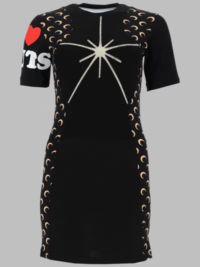 Marine Serre Black Crescent Moon Cotton Mini Dress