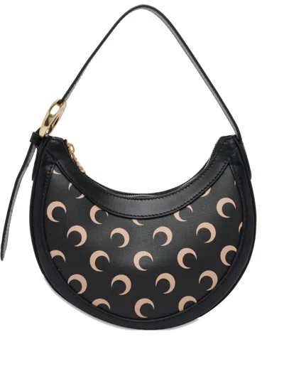 Marine Serre Mini Bag With Signature Moon Jacquard Lining In Nero