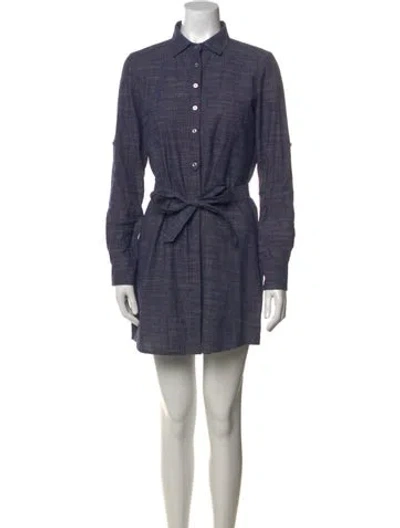 Pre-owned Marine Serre Mini Dress In Blue