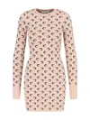 Marine Serre Crescent-moon-jacquard Mini Dress In Pink