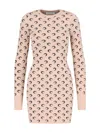 Marine Serre Crescent-moon-jacquard Mini Dress In Pink