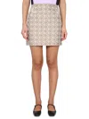 Marine Serre Moon Diamant Jacquard Miniskirt In Neutrals