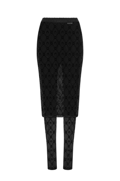 Marine Serre Mini Moonogram Mesh Skirt In Blue