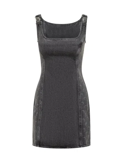 Marine Serre Mini Suit Short With Crescent Details In Black