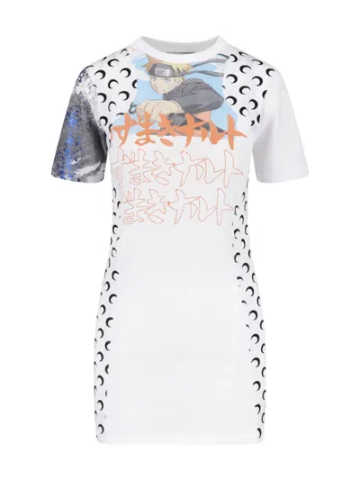 Marine Serre Mini Upcycled Dress In White