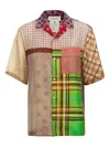 Marine Serre Regenerated Silk Scarves Bowling Shirt And Blouse Multicolor In Nude