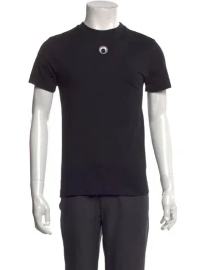 Pre-owned Marine Serre Mock Neck Short Sleeve T-shirt In Black