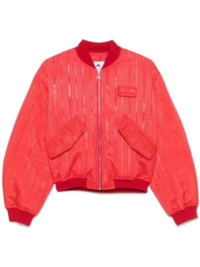 Marine Serre Moire-effect Bomber Jacket In Red