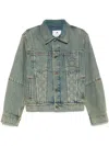 Marine Serre Denim Jacket With Collared Design And Pockets In Blue