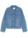Marine Serre Structured Denim Jacket Featuring Chest Pockets In Blue