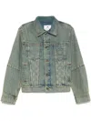 Marine Serre Denim Jacket With Collared Design And Pockets In Navy