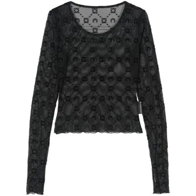 Marine Serre Monogram Crewneck Top In Black