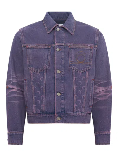Marine Serre Monogram Denim Jacket In Purple