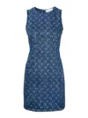 Marine Serre "denim Moon Mini Dress For In Blue
