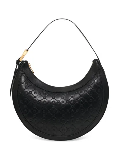 Marine Serre Monogram-embossed Shoulder Bag In Black