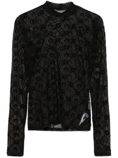 Marine Serre Monogram High-neck Top In Black
