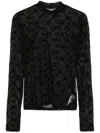 Marine Serre Mesh Monogram Highneck Top In Black