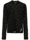 Marine Serre Mesh Monogram Highneck Top In Black