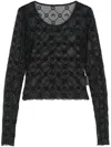 Marine Serre Monogram Mesh Flock Top In Multi