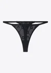 Marine Serre Monogram Mesh Thong In Black