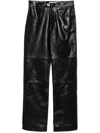 Marine Serre Moonogram Leather Trousers In Black