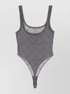 Marine Serre Monogram Sheer Sleeveless Stretch Bodysuit