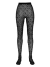 Marine Serre Monogram Tights In Black