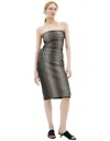 Marine Serre Gray Moon Skin Jacquard Knit Tube Midi Dress In Grey