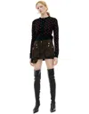 Marine Serre Black Moon Jacquard Knit Fitted Cardigan In Black