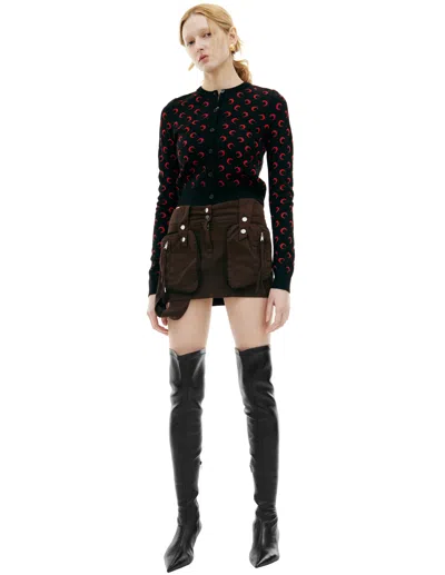 MARINE SERRE MONOPRINT WOOL CARDIGAN