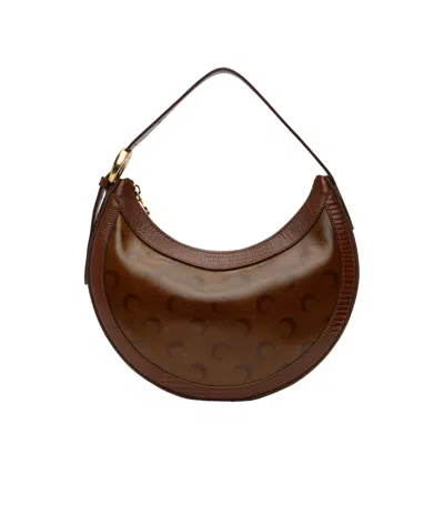 Marine Serre Moon Airbrushed Leather Eclips Bag In Brown
