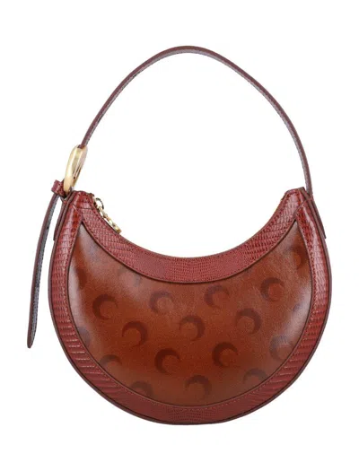 Marine Serre Moon Airbrushed Leather Eclips Mini Bag In Brown