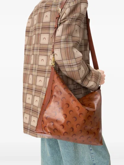 Marine Serre Moon Airbrushed Messenger Bag In Brown