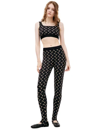 Marine Serre Moon All Over Logo Bra In Black