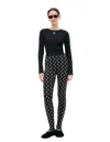 Marine Serre Moon All Over Logo Leggings In Black
