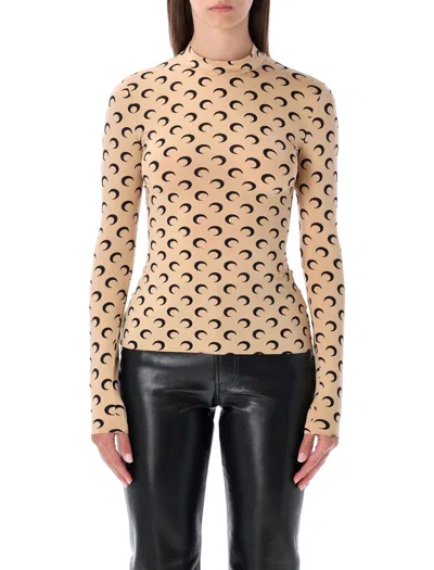MARINE SERRE MARINE SERRE MOON ALL-OVER SLIM TOP