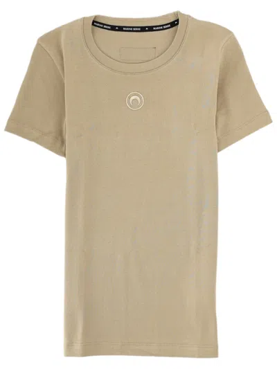 Marine Serre Moon Baby Fit Crescent T-shirt In Brown