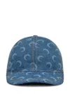 Marine Serre Blue Moon Laser Denim Baseball Cap In Blue