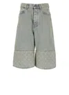 Marine Serre Moon Bermuda Shorts In Light Blue