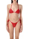 Marine Serre Moon Bikini Set In Red