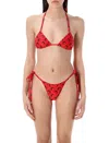 Marine Serre Moon Bikini Set In Red