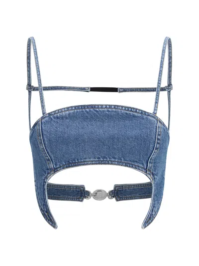 Marine Serre Moon Bodysuit In Blue