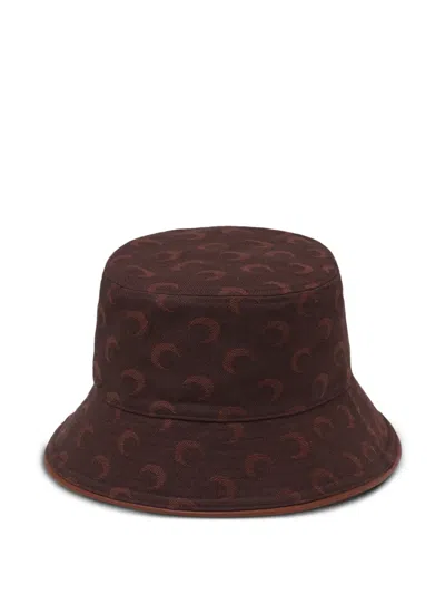 Marine Serre Moon Bucket Hat In Brown
